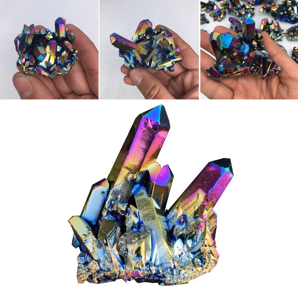 Details about   1PCS Natural Quartz Crystal Rainbow Titanium Cluster Mineral Specimen Healing 