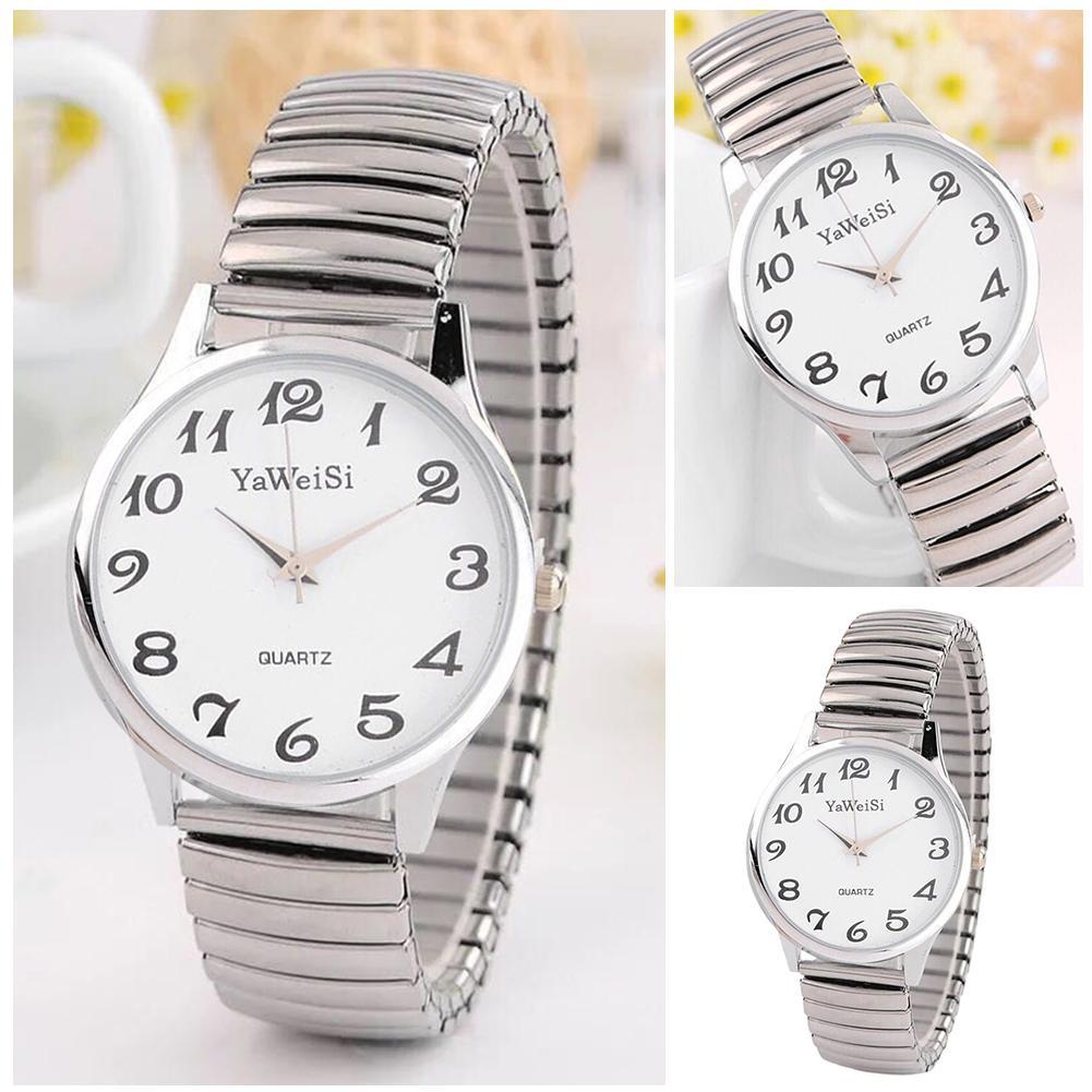 thumbnail image 2 of Ruifaya Relojes de pulsera unisex Reloj de cuarzo extensible elástico para caballeros Correa rápida para damas, 2 of 7
