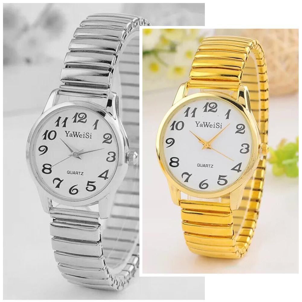 thumbnail image 4 of Ruifaya Relojes de pulsera unisex Reloj de cuarzo extensible elástico para caballeros Correa rápida para damas, 4 of 7