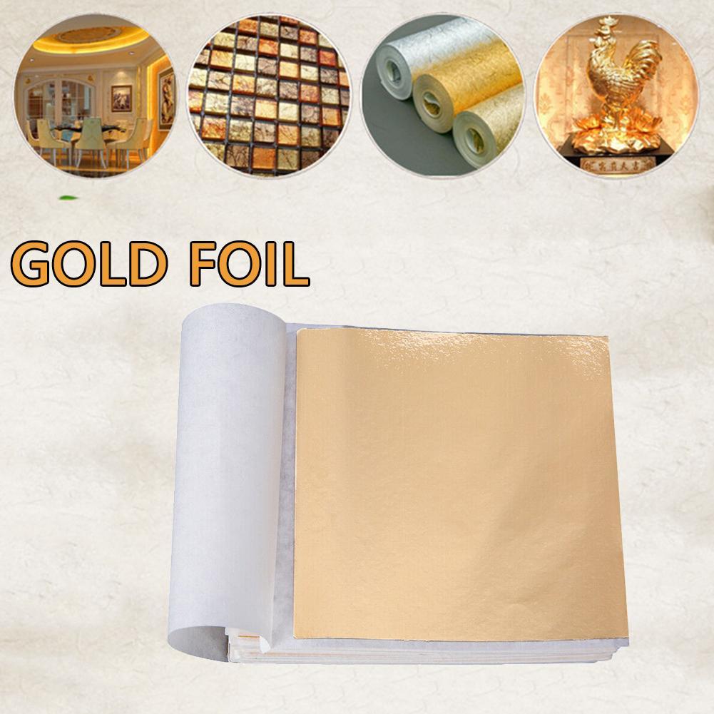 Craft Food DIY Foil Leaf Paper Gold/Silver/Copper 100X Edible Gilding Cake Decor 