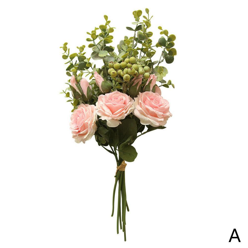 INS Wind Eugali Rose Bundle Hydrangea Flowers Bouquet Gift Party Decor Z7F3 