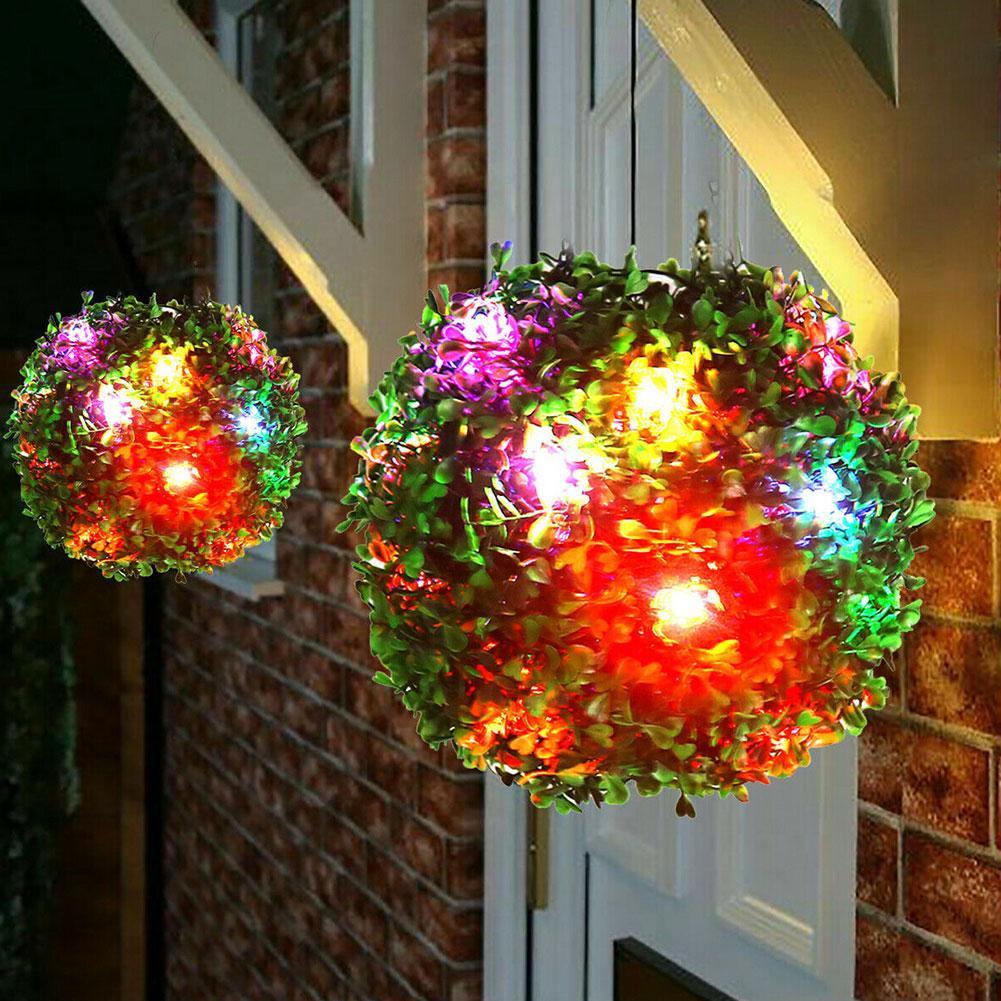 Colorful LED Solar Powered Topiary Ball Light Hanging Lamp Garden L6C0 ...