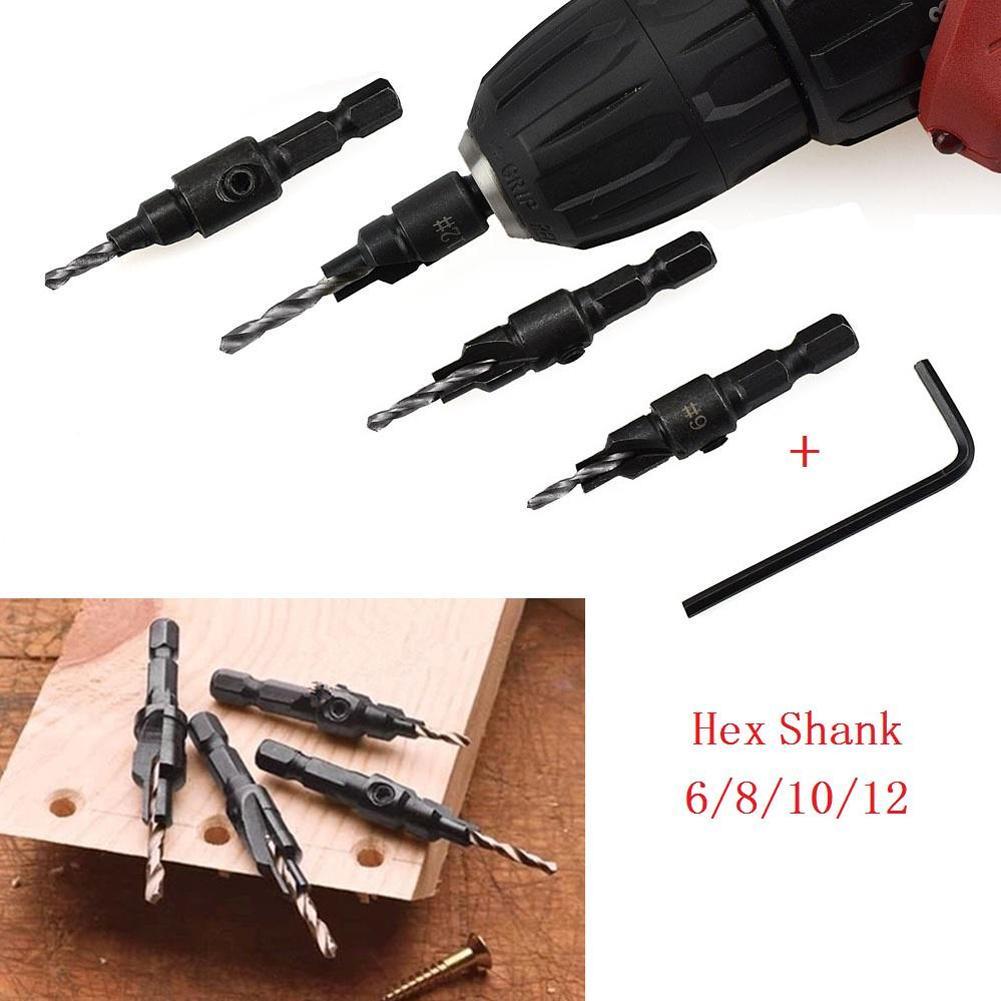 5PCS X HSS Countersink Drill Bit Set Screw Woodworking Tool Change Quick D1F5