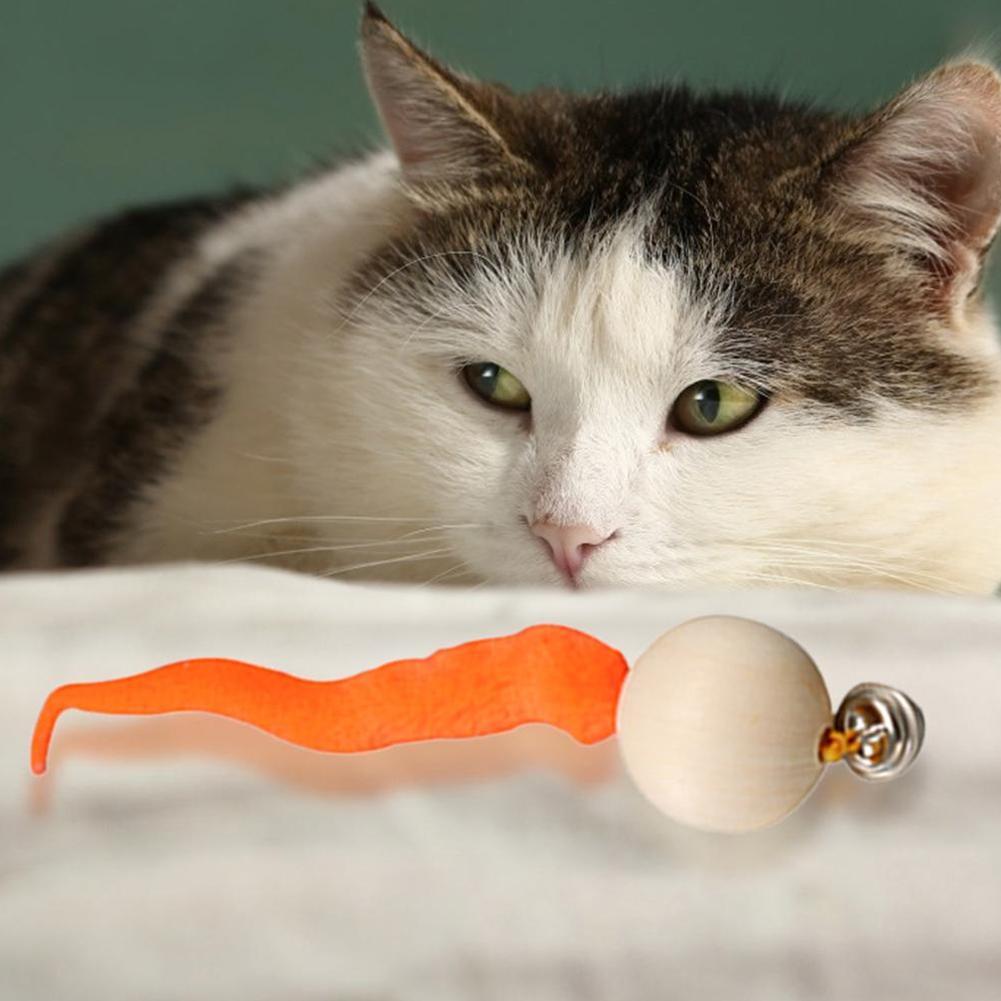 5pcs spier Cat Toy Interactive Cat Worm Ball with Bell Funny Wobbly Balls Cat Bell Toy Colourful Kitty Toy