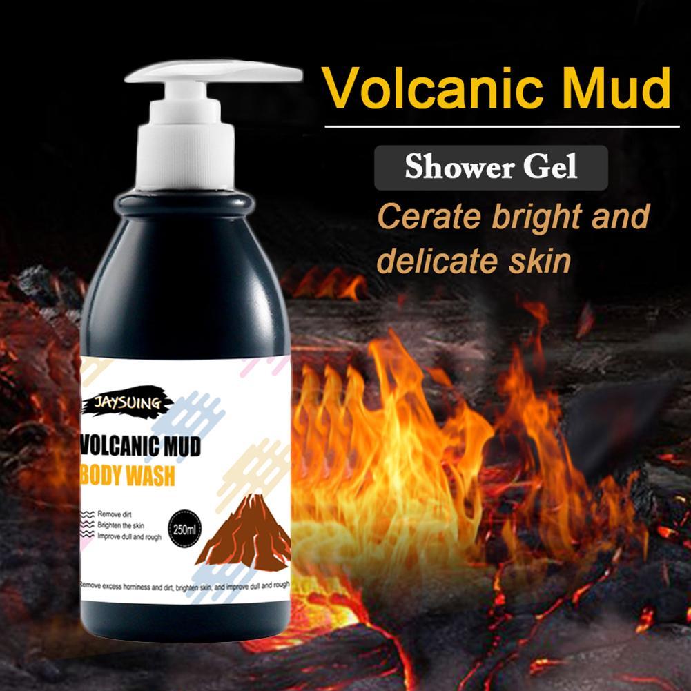 Volcanic Mud Shower Gel Wash Fast Whole Body Whitening Deep Clean Skin