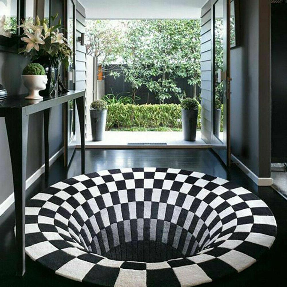 3d Bottomless Hole Optical Illusion Area Rug Carpet Floor Mat Living Room Homeuc Ebay