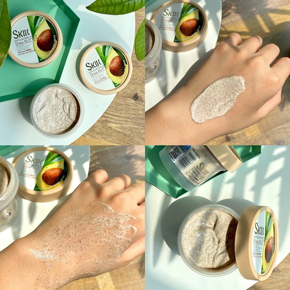 Fenyi Body Scrub Shea Butter Exfoliating Gel Deep Cleansing Treatment Acne Smooth Whitening Avocado Face Wash