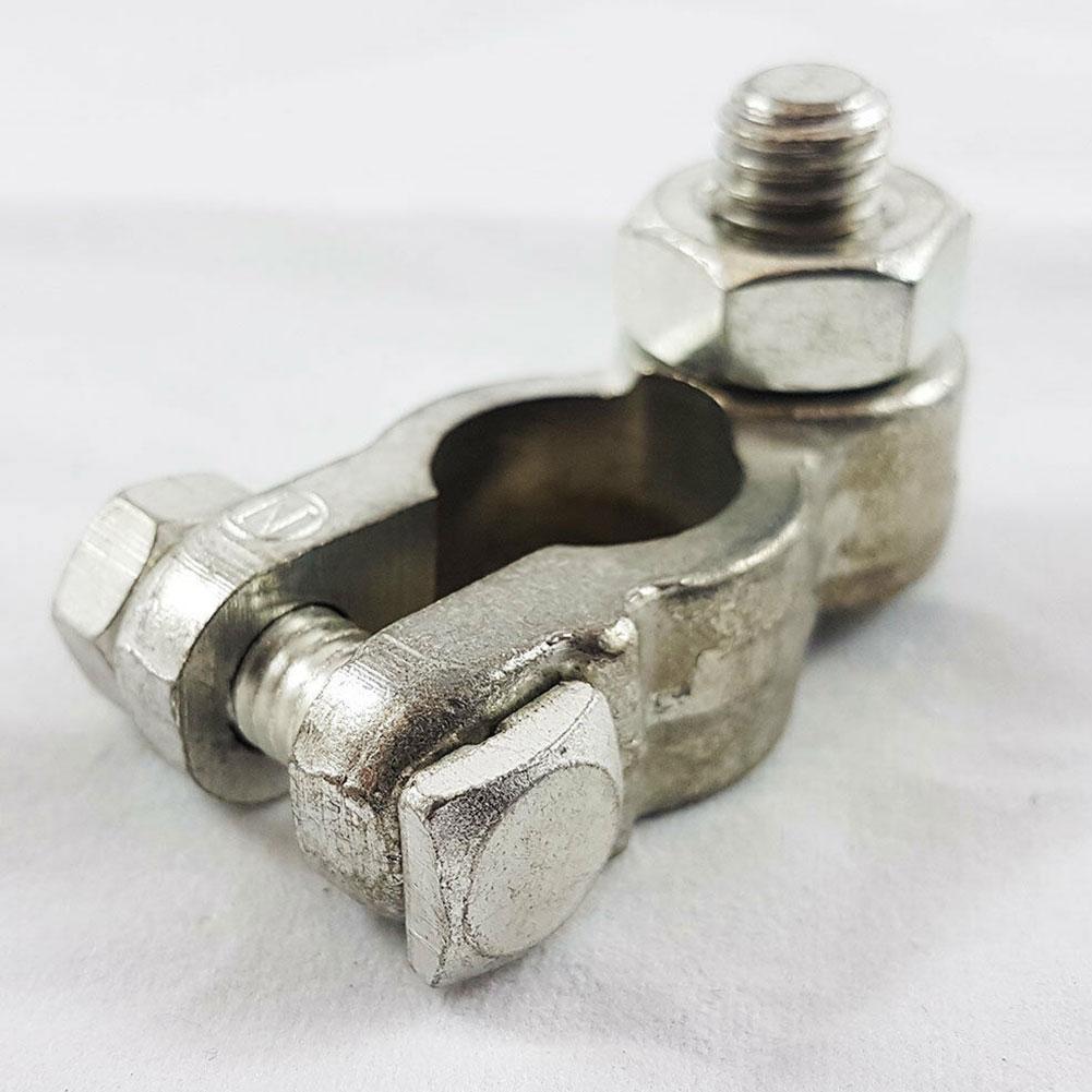 Pair Of Car Battery Terminals Heavy Duty Stud Type 10mm Cable Positive