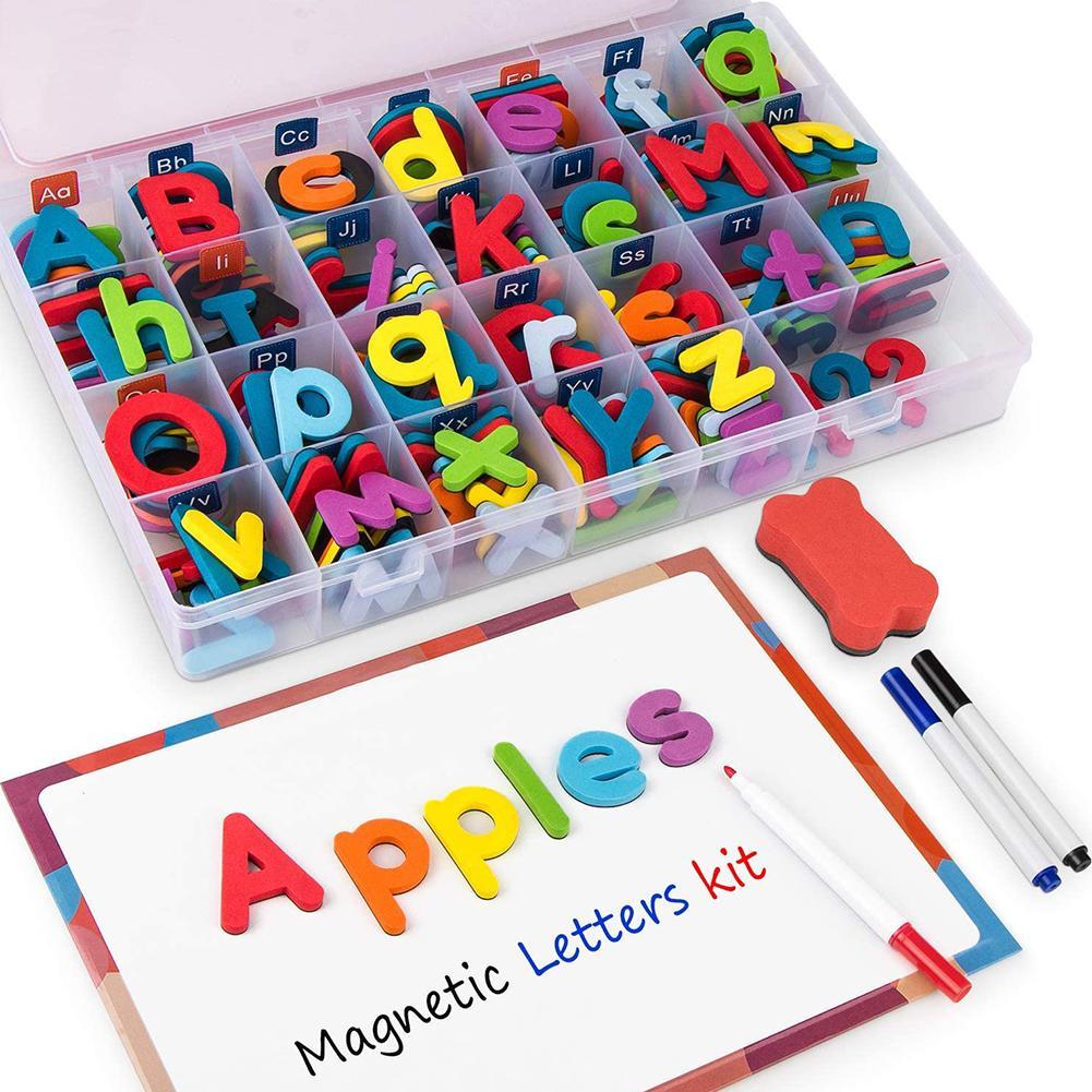 Amiispe Lettere magnetiche per Frigorifero Giocattoli per Bambini Magneti educativi per Alfabeto Giocattoli Set Adesivi per Frigorifero educativo 
