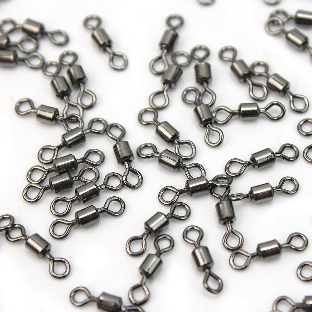 100 Pcs Angeln Barrel Lager Roll Swivel Solide Ring L0C0 Stecker W5F4 