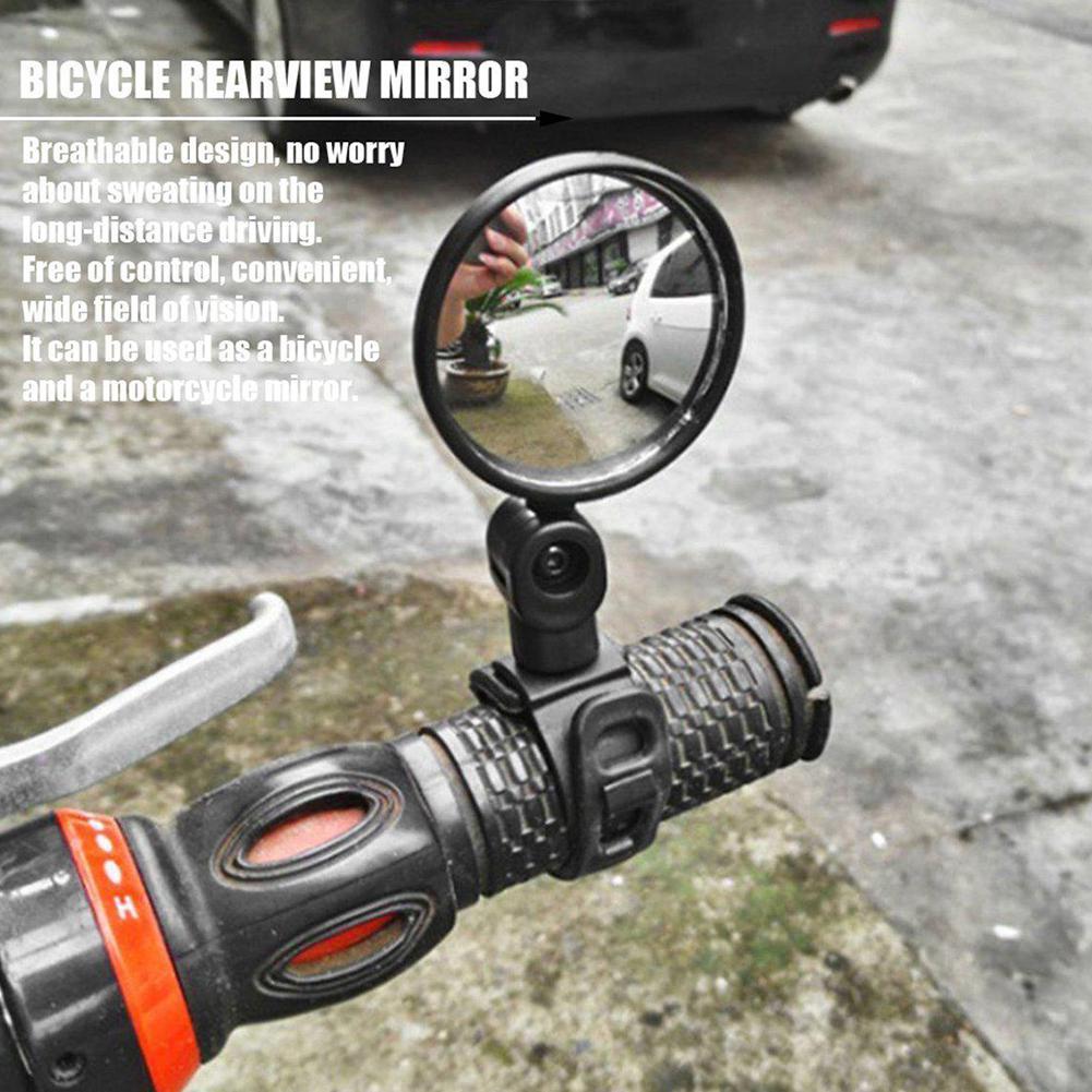 Bike Bicycle Cycling Large Safety Rearview Back View Handlebar Glass Mirror
