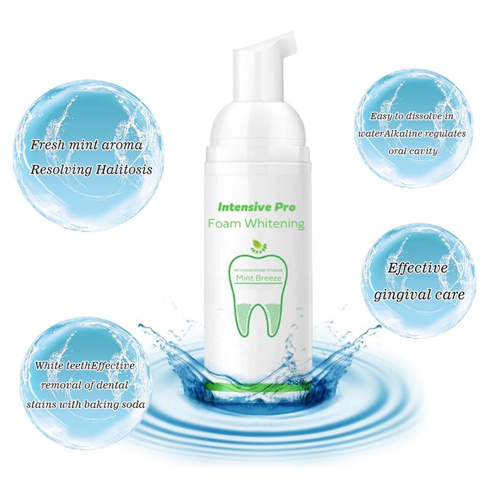 60G Teeth Whitening Foam Toothpaste Natural Mouth Wash Water Remove Bad