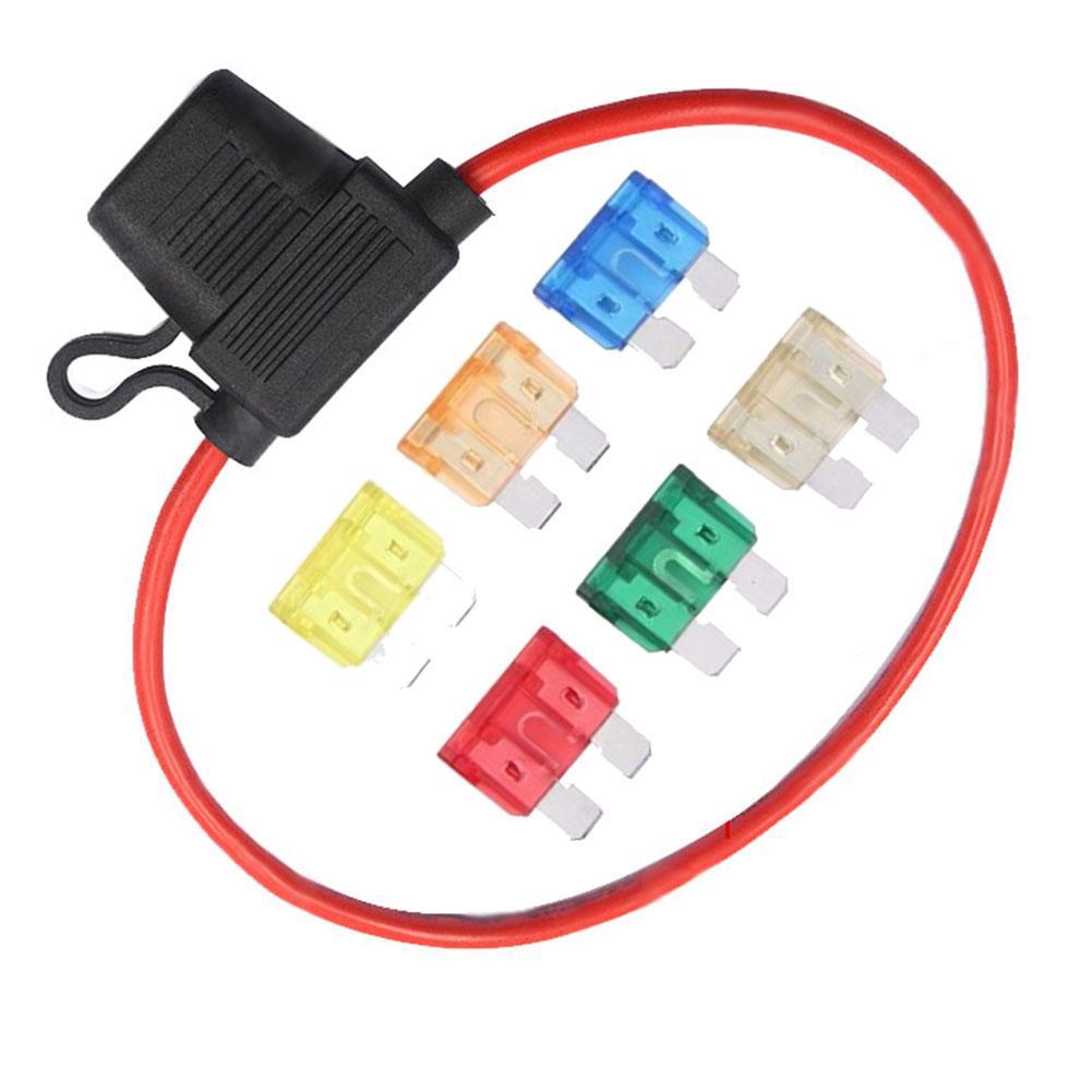 car Inline Automotive Standard Blade Fuse Holder & 6 Fuses 5A 10A 15A