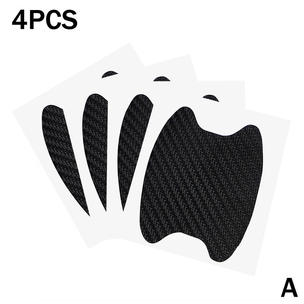 4Pc 3D Carbon Fiber Car Door Handle Anti-Scratch Protector Cover Film Stickers