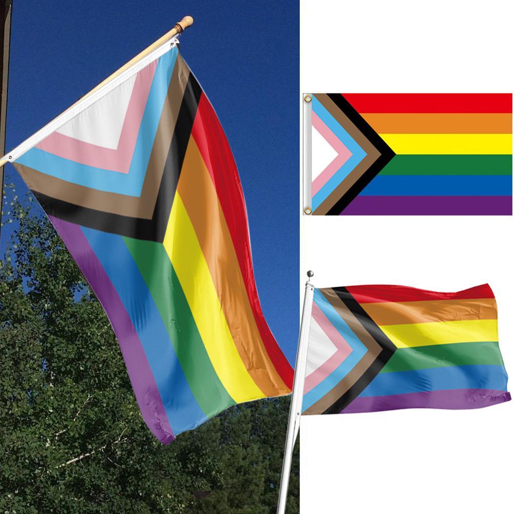 3x5ft Progress Pride Rainbow Flag 3x5 Ft Lgbtq Gay Lesbian Trans People
