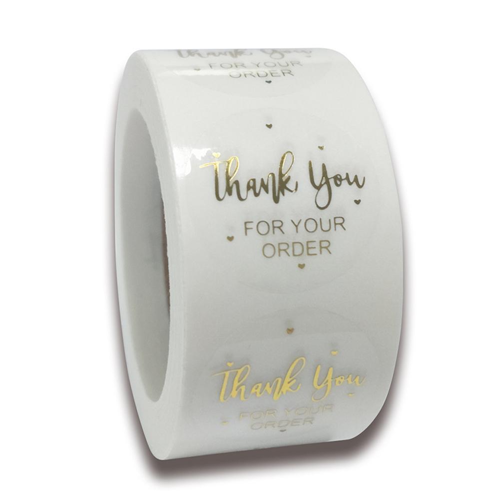 500x Thank You For Your Order Stickers Gold Foil Seal Labels For Small Shop Ebay