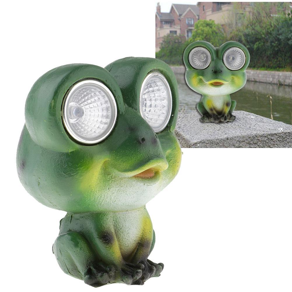 Solar Powered Garden Lights Frog Shaped Statue Lantern LED Path Light