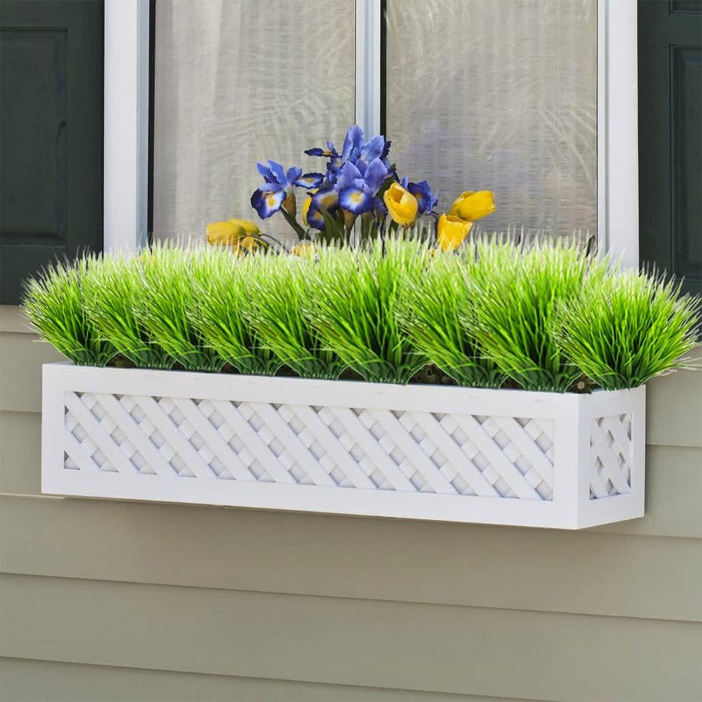Artificial Flowers Fake False Outdoor Plants Grass Garden Grass 7-Pronged New