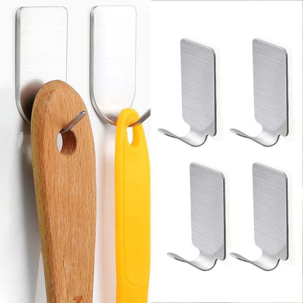 Stainless Steel Self Adhesive Wall Towel Hooks Hanger Holder Bathroom 6