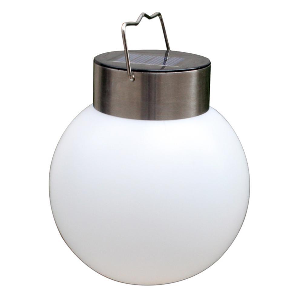 Solar Garden Light LED kugelförmige Hängelampe Laternenlicht Edelstahl
