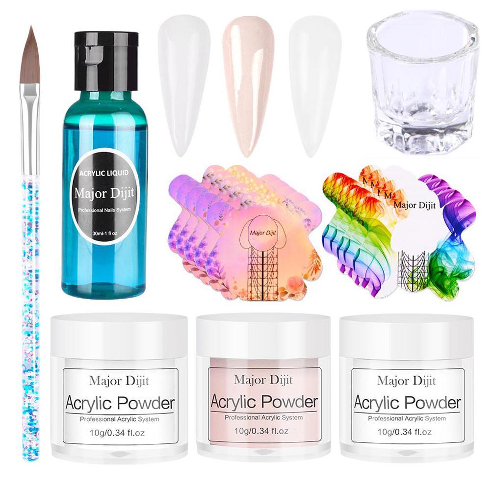 Professional Nail Art Acrylic Powder Liquid Tips Starter Practice Kit