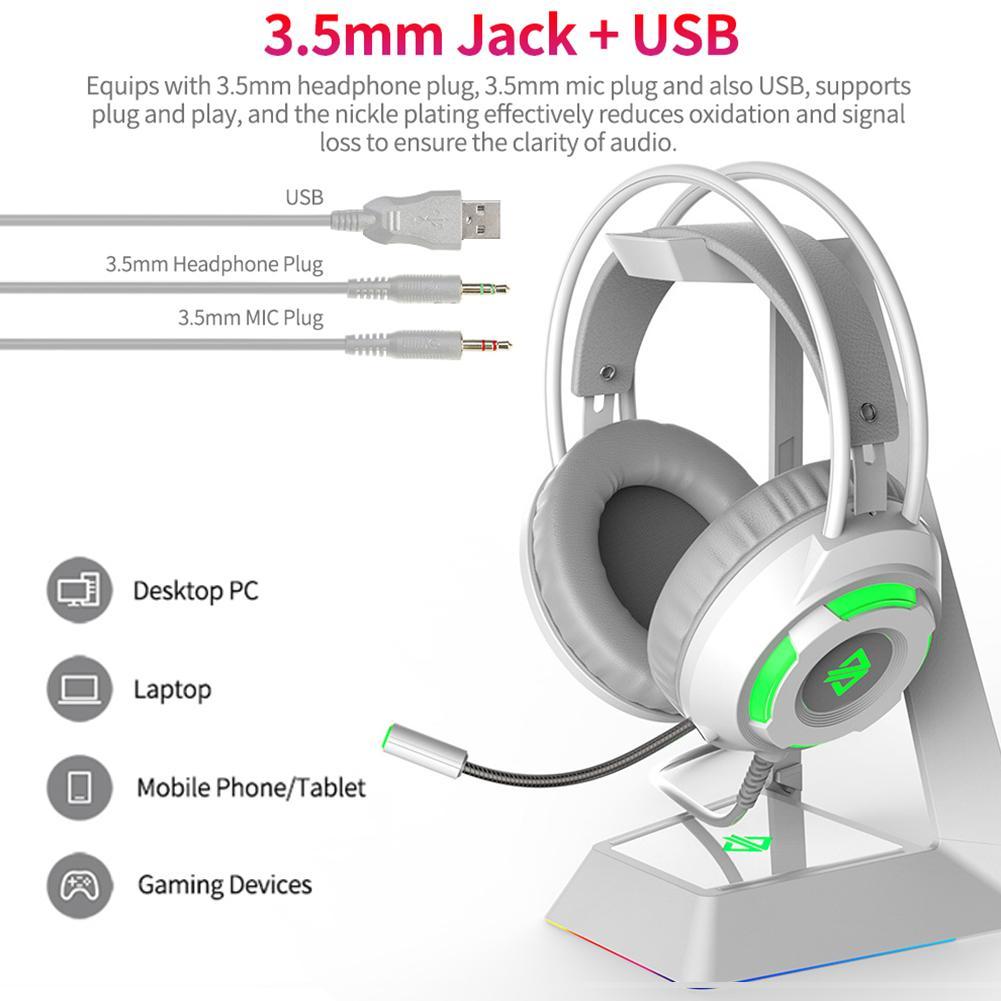 USB Wired Headset 3.5mm Stereo Gaming Headset Noise Cancelling x 1 | eBay