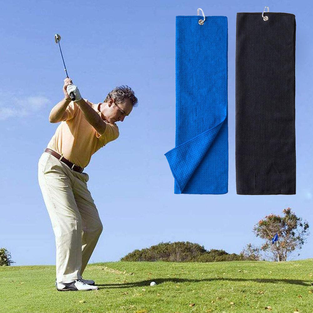thumbnail image 3 of SGACAI Toalla de golf portátil de algodón con patrón de gofre y mosquetón, nueva limpieza, 3 of 7