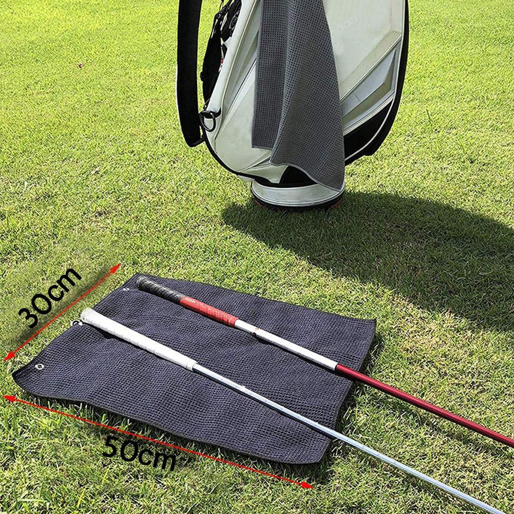 thumbnail image 2 of SGACAI Toalla de golf portátil de algodón con patrón de gofre y mosquetón, nueva limpieza, 2 of 7