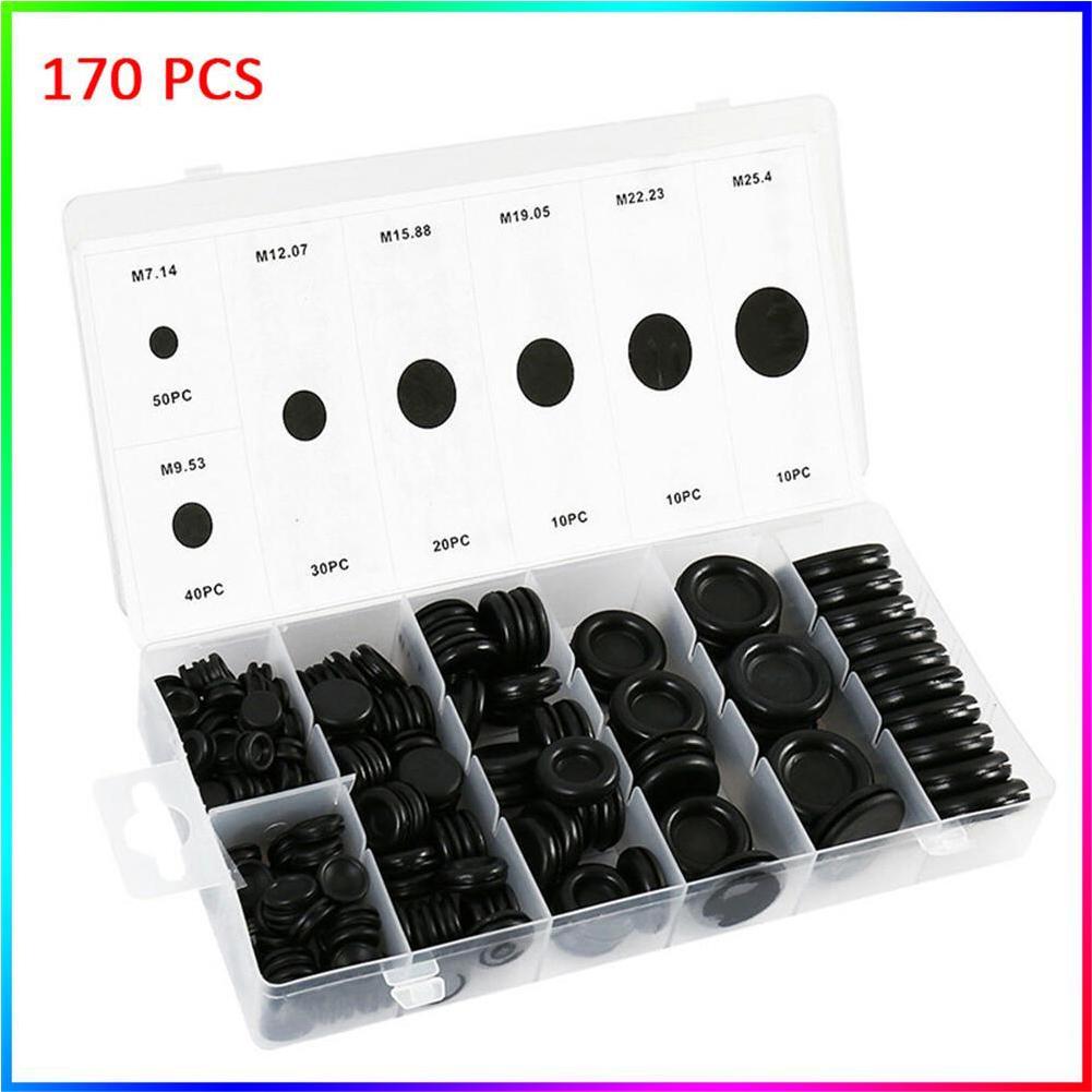 170X Rubber Grommet Firewall Hole Plug Electrical Wiring Gasket Assortment US