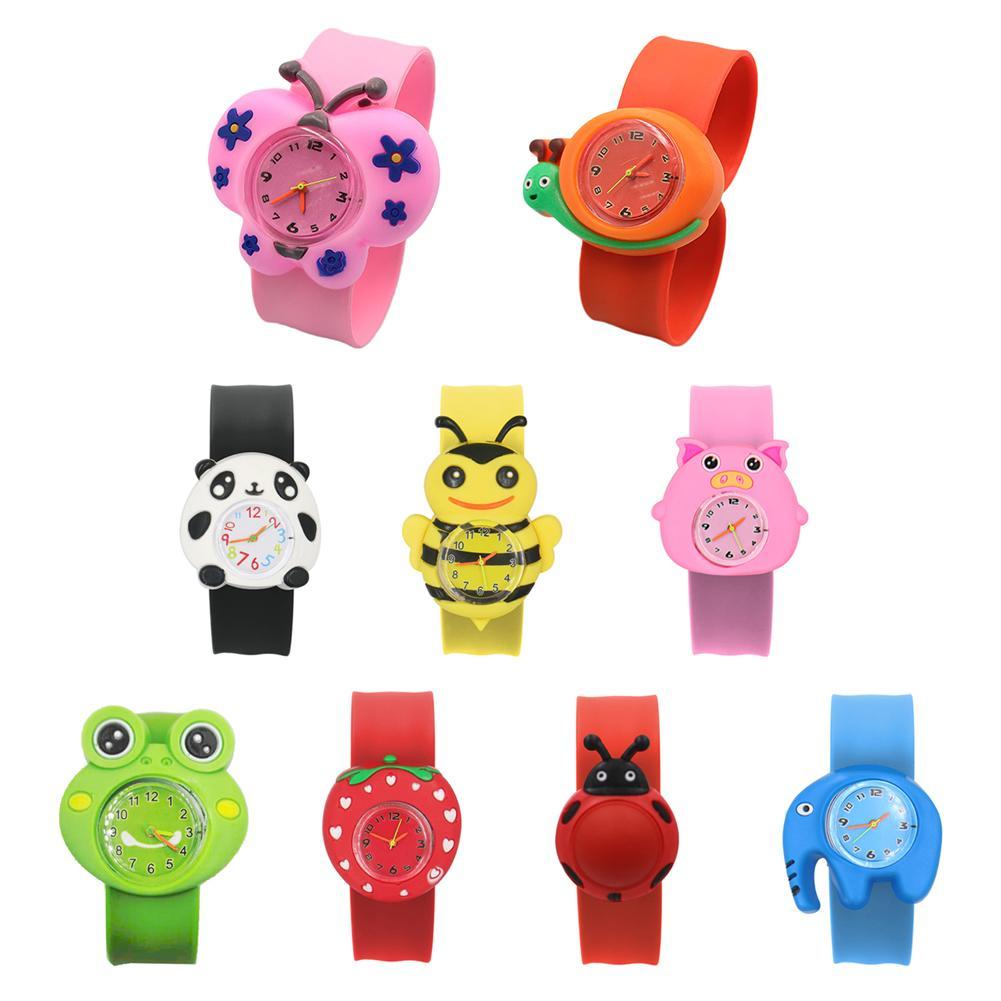 thumbnail image 5 of Wartleves Reloj de pulsera de cuarzo con correa de silicona a presión y dibujos animados para niños, lote T3, 5 of 7