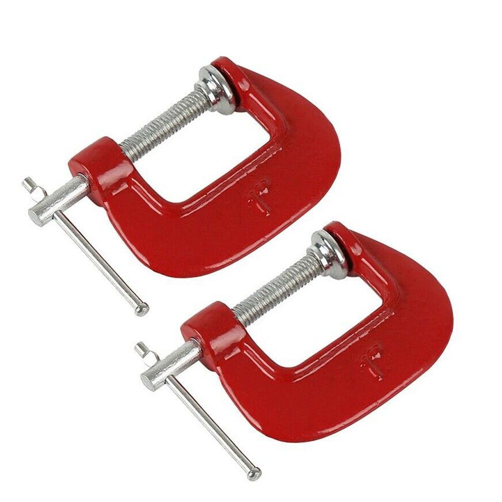 2Pcs G Clamp Set Small Heavy Duty Screw C Clamps for Wood & Metal Work eBay