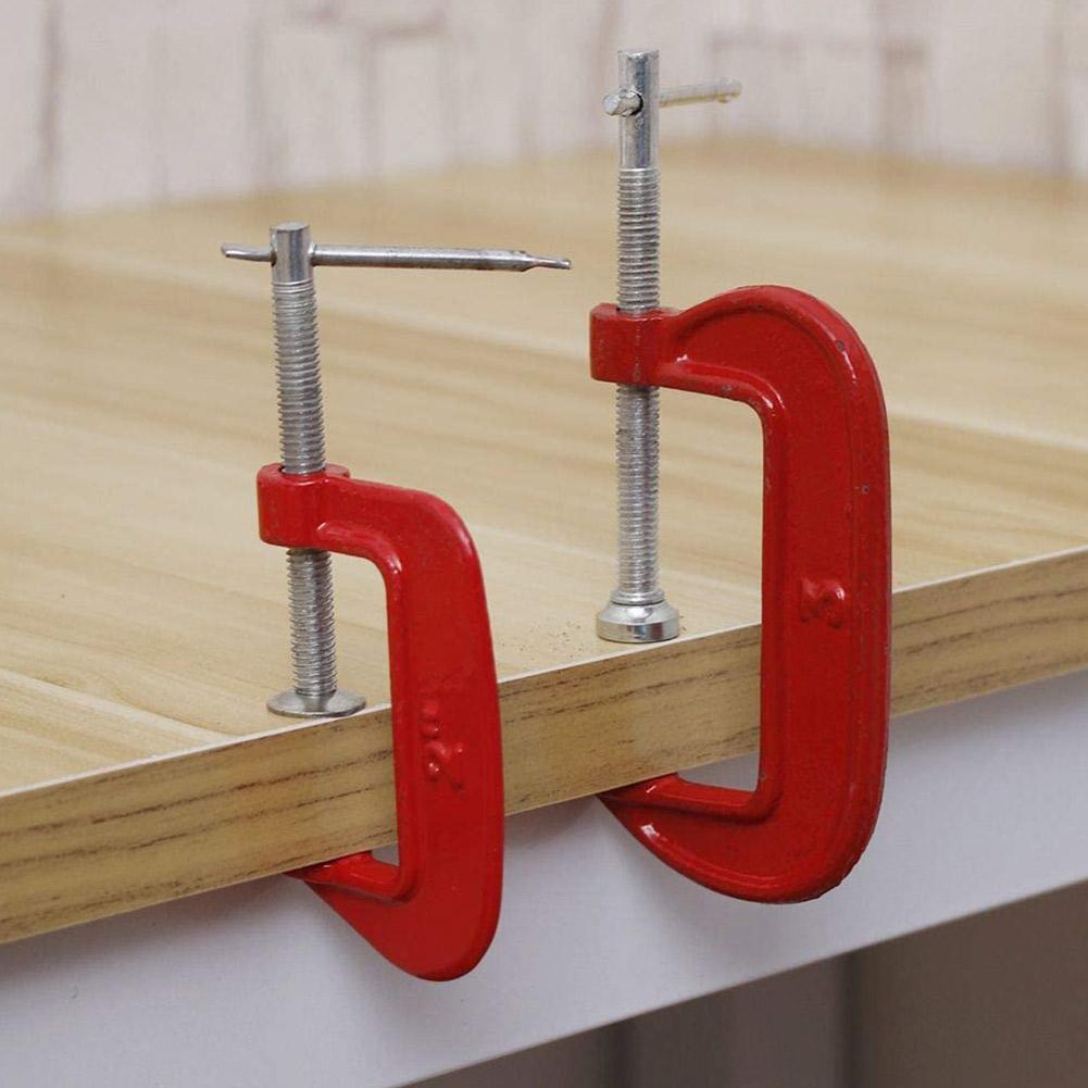 2Pcs G Clamp Set Small Heavy Duty Screw C Clamps for Wood & Metal Work