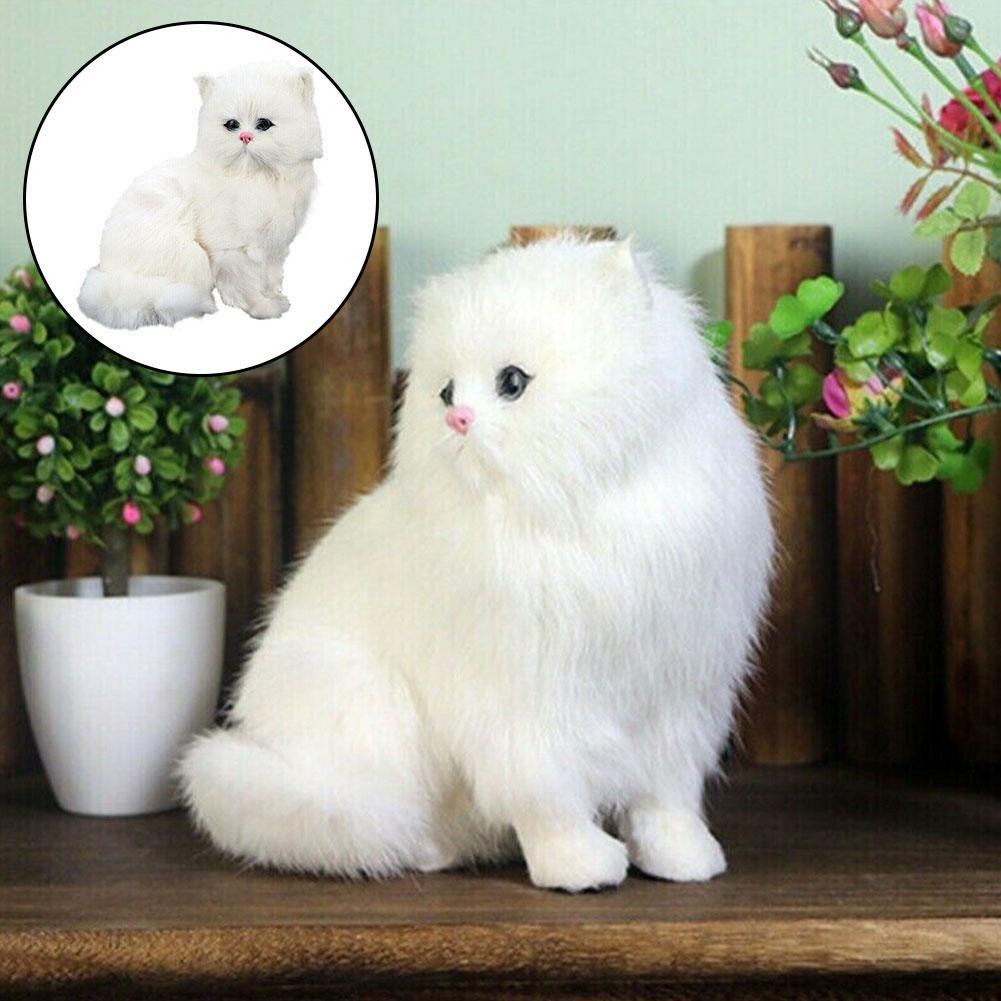 Kids And Children Stuffed Animal Hard Toy Doll Realistic Persian Cat Pet Plush 