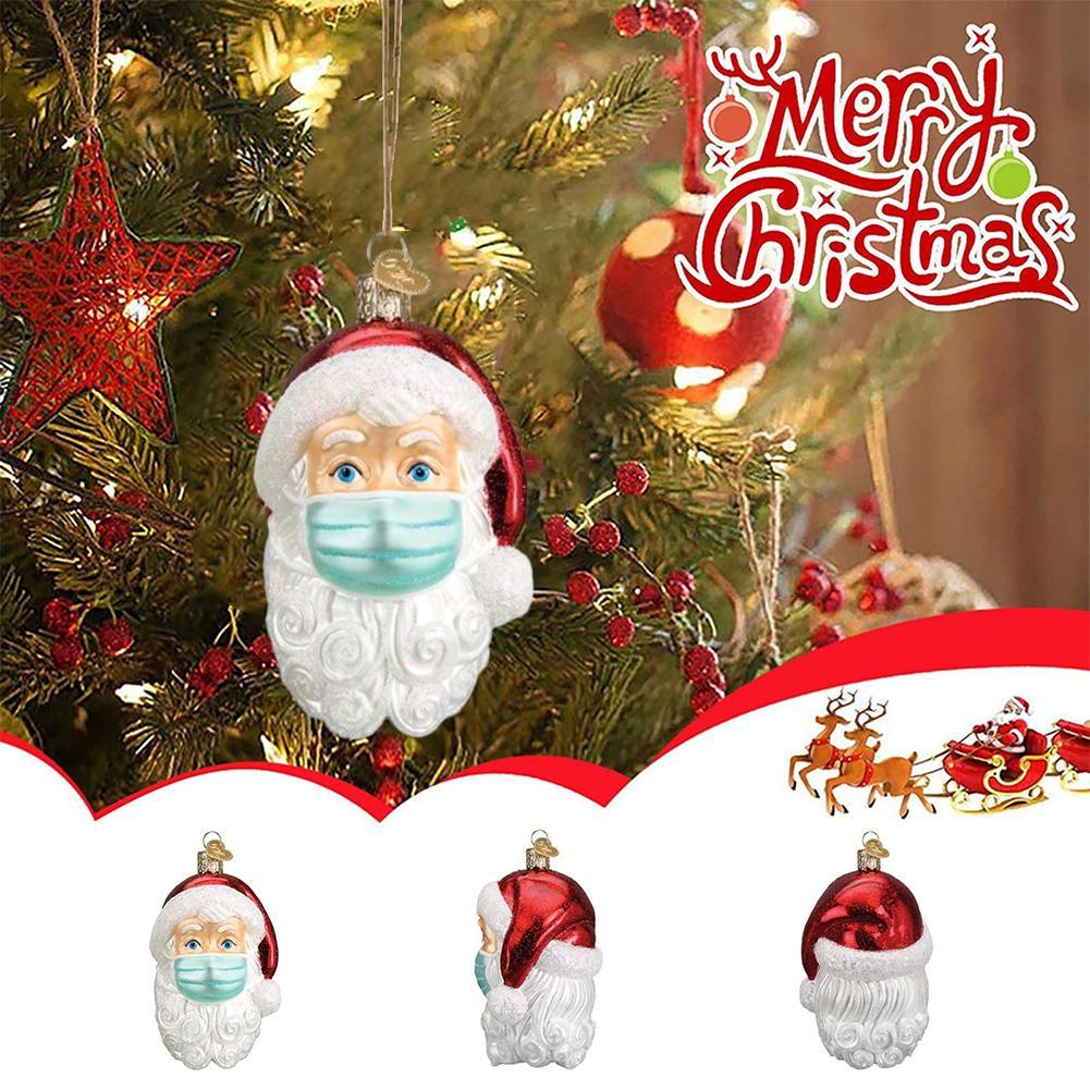 Christmas Tree Ornaments Santa Wear Mask Hanging Decor Creative Party Home Cute