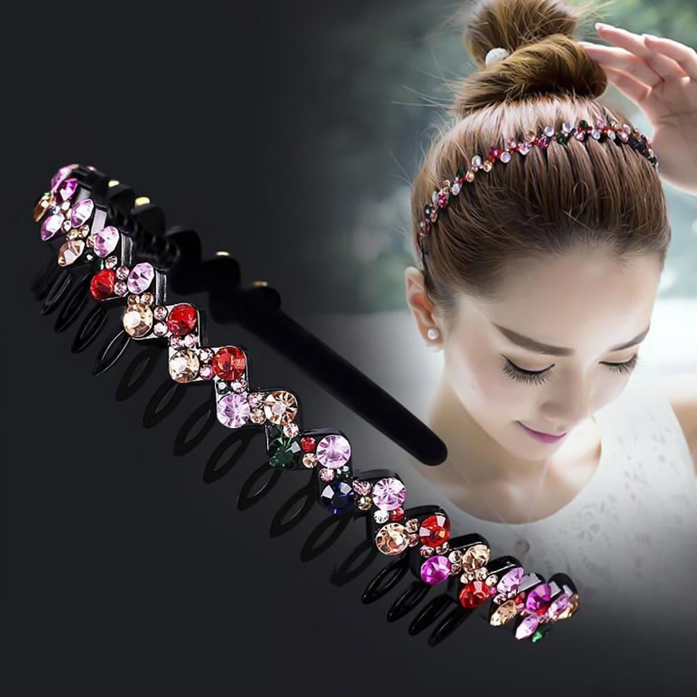 Fashion Rhinestone Hairband For Girl Crystal Headband W Teeth Nonslip