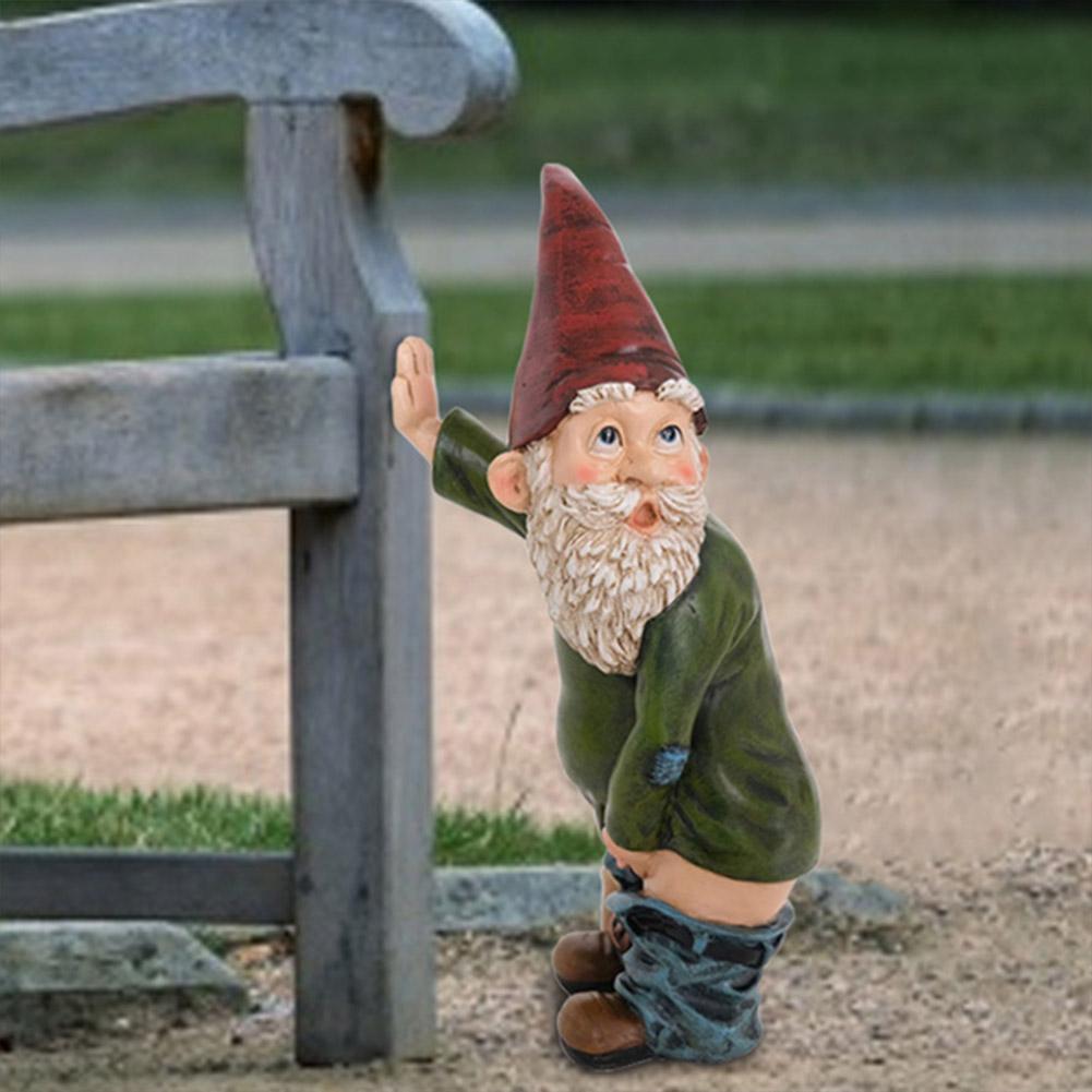 Peeing Gnome Polyresin Naughty Garden Flashing Gnome For Lawn Decoration 🎅 Ebay