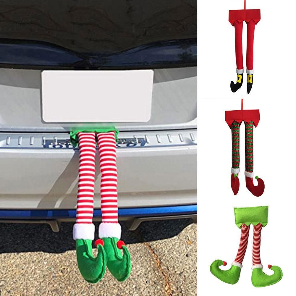 Christmas Door/Car Auto Decoration Elf Legs Sticking Out of Trunk | eBay Elf Legs Hanging Out Of Trunk