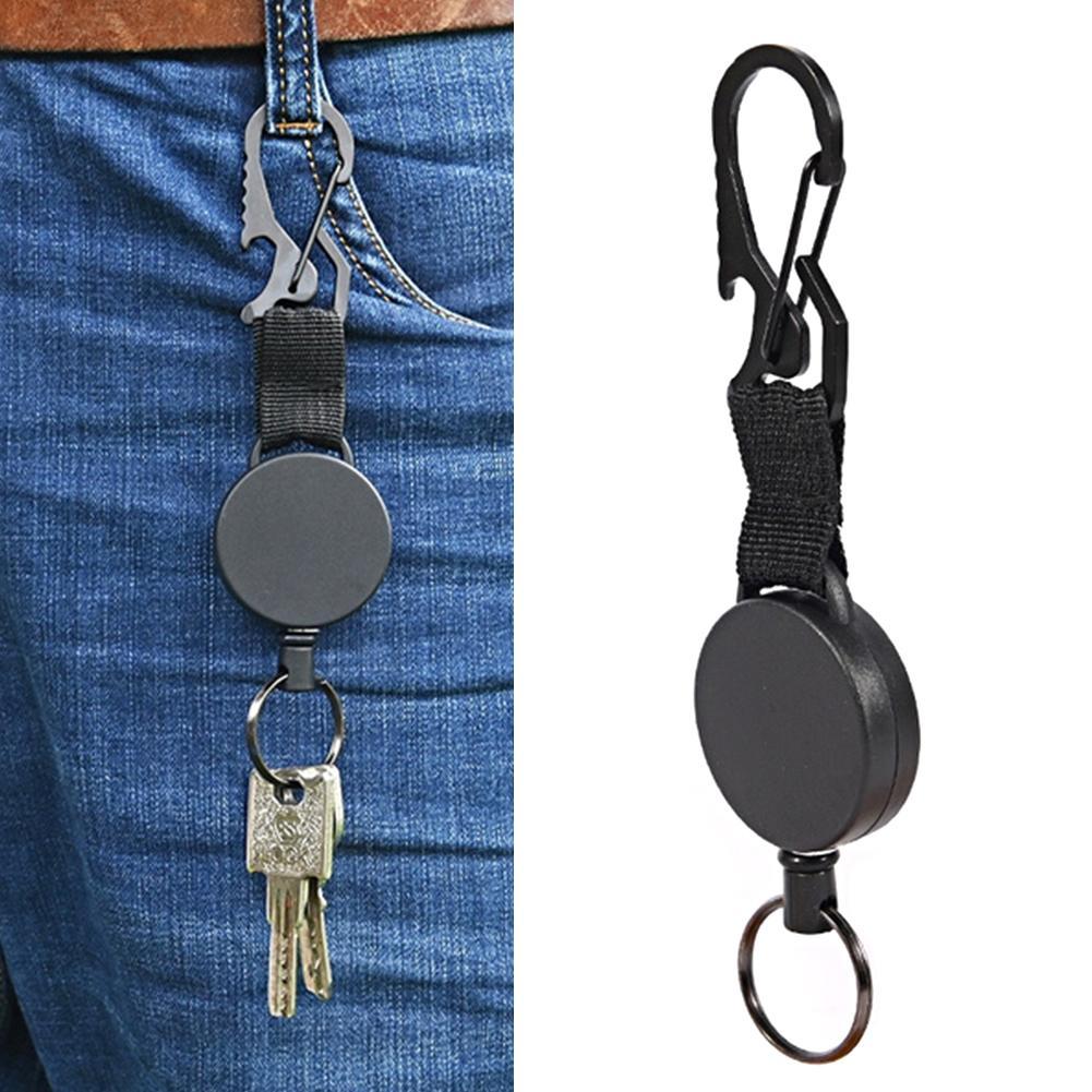 Multifunctional Carabiner Retractable Keychain Stainless Steel Wire ...