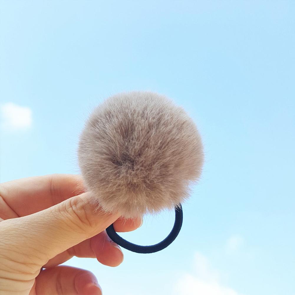 Elastic Hair Tie Hair Rope Little Girls Double Fur Balls Hair Rin