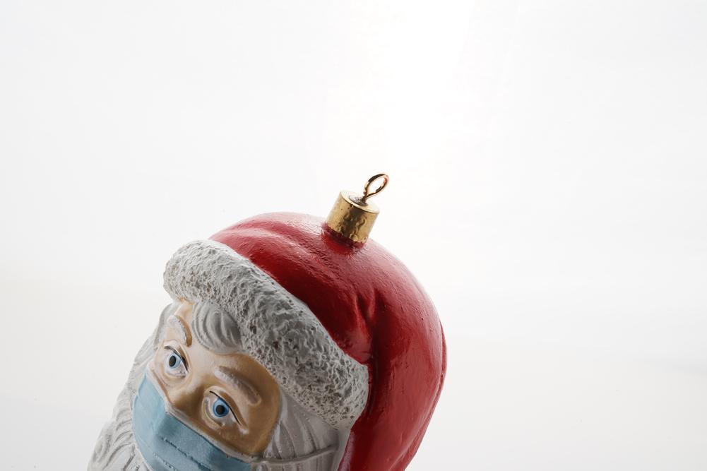 Christmas Tree Ornaments Santa Wearing Mask Hanging Decor Creative