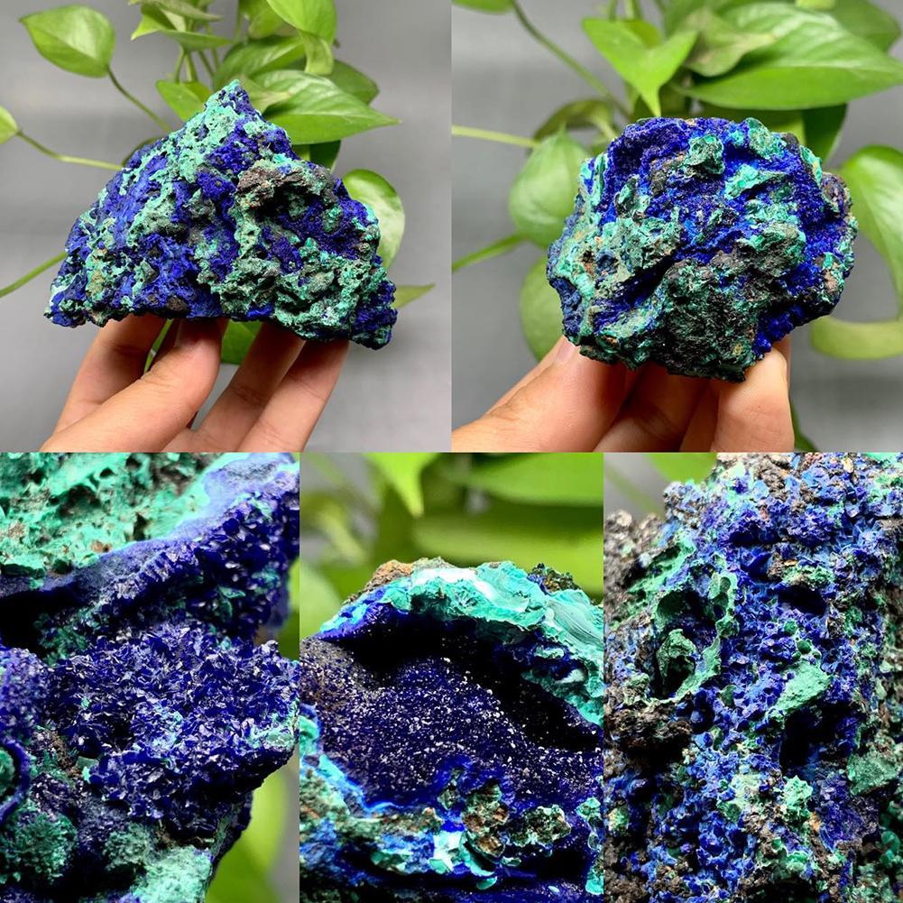 thumbnail image 2 of Wartleves Geoda de malaquita y azurita natural, muestra de mineral de cristal, piedra Reiki, NUEVA OFERTA, 2 of 7