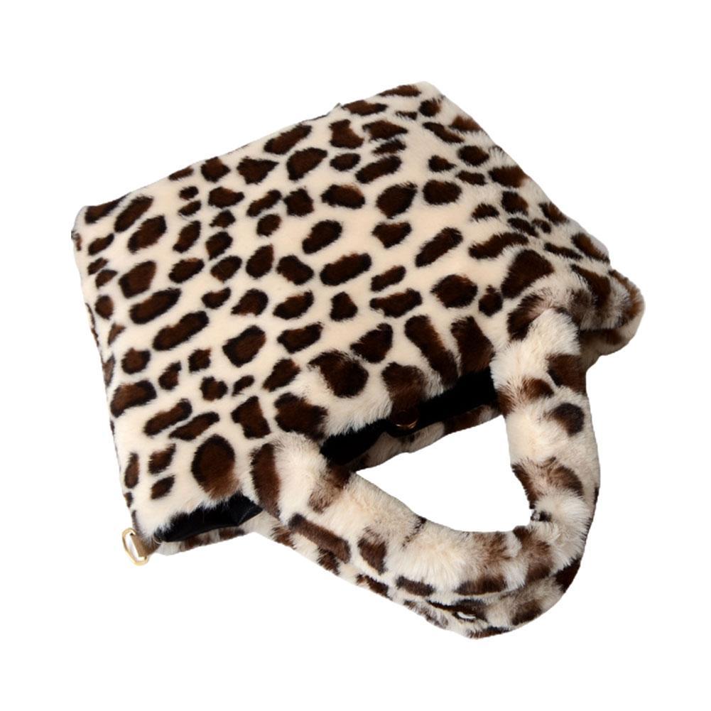 plush leopard bag