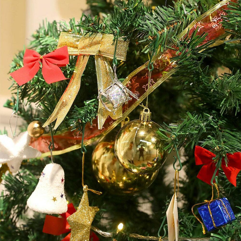 50 Pcs Christmas Tree Hooks Bauble Ornament Hangers Hanging Decoration Wires UK 