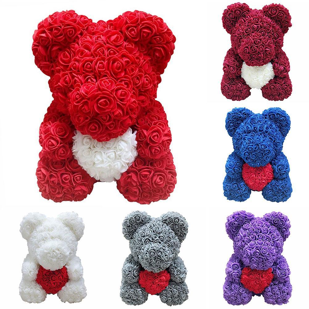 25CM Flower Bear Lovely Bear Lovers Gift Wedding Rose Bear Christmas ...