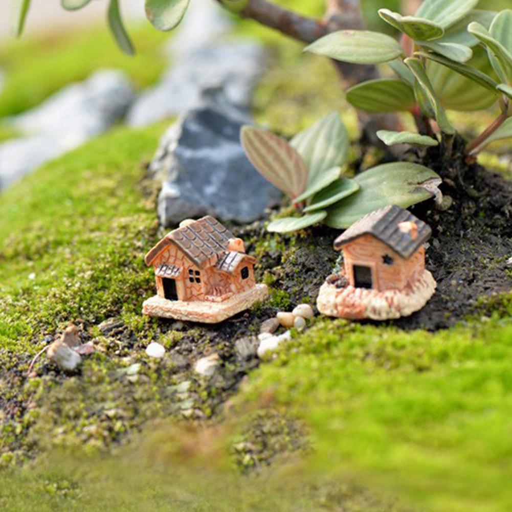 Resin Mini Fairy Garden Miniature House Craft Pastoral Decor Ornament G2T3 