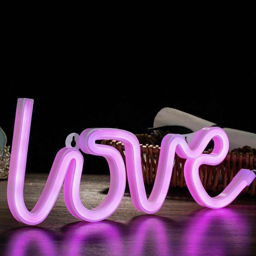 LED LOVE Night Light Shape USB Battery Wall Decor Home Party Room Stage ...