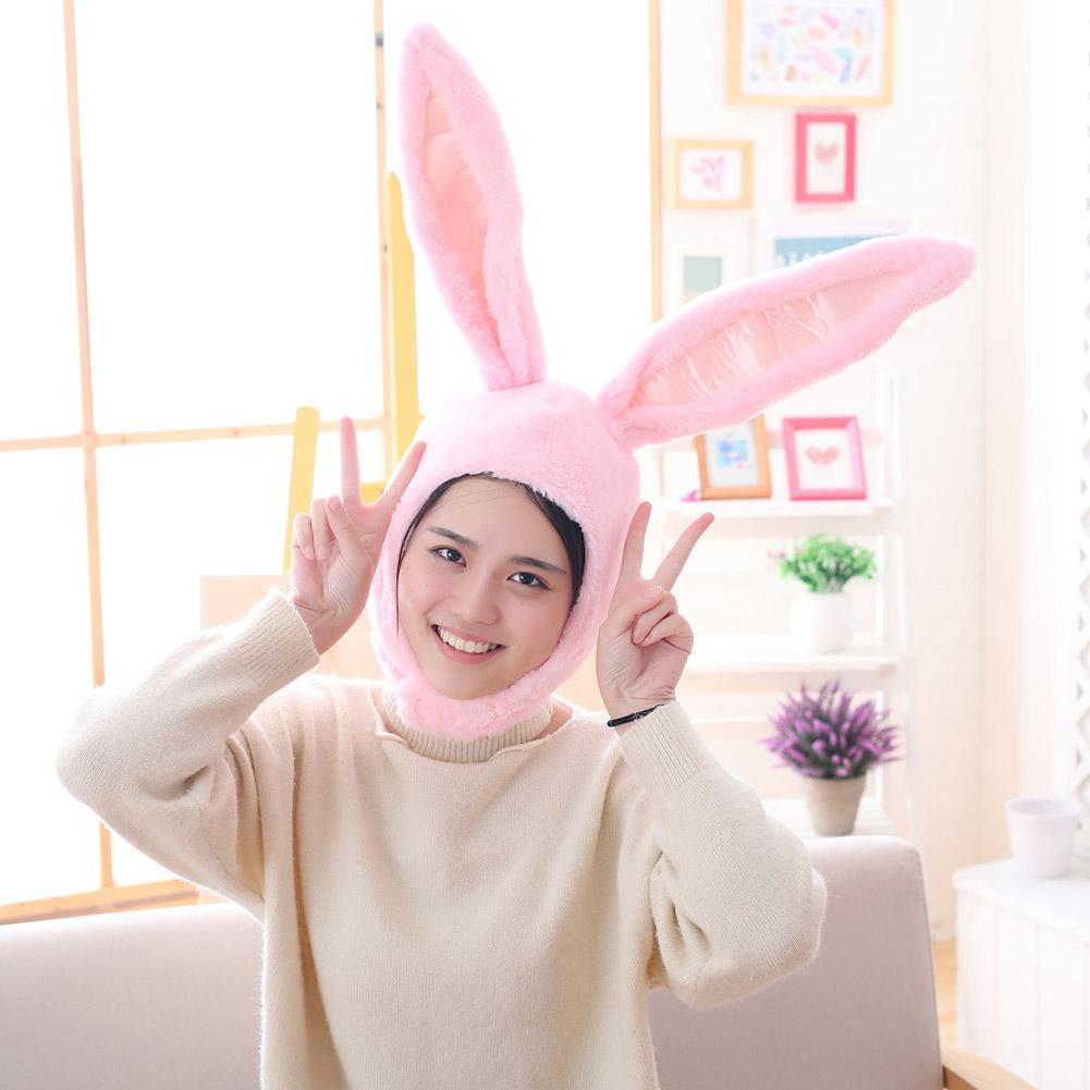Funny Rabbit Bunny Ear Moving Hat Airbag Cap Soft Plush Cute Hats Gifts ...