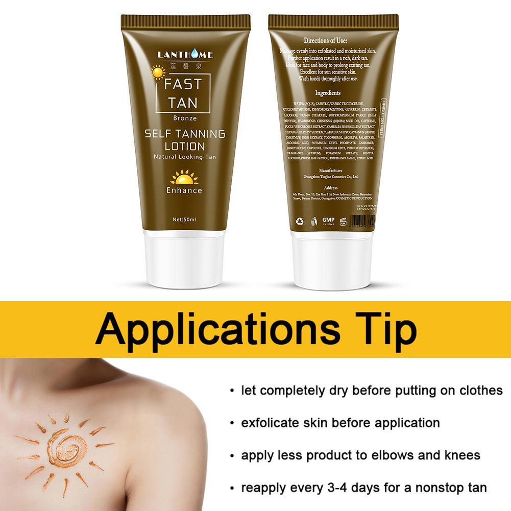 50ml Sunless Self Tanning Lotion Bronze Quickly Coloring Face Body Natural Tan Cream