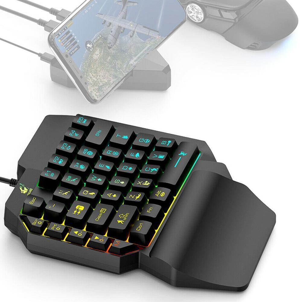 Открытие клавиатуры. 1 Хенд Кей пад. One-handed Gaming Keyboard Mechanical Ergonomic Mini game Keypad 35keys led Backlit Portable.