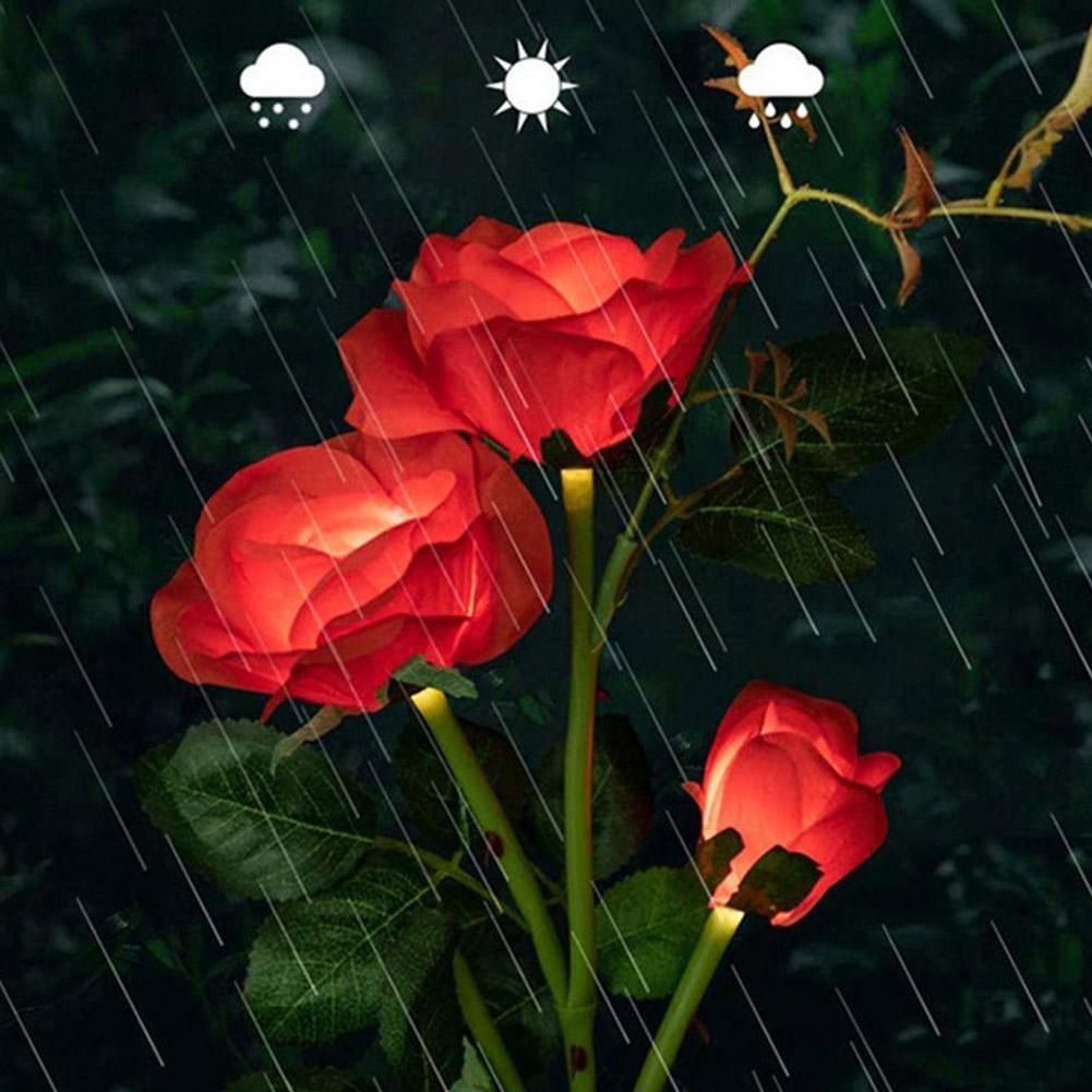 Solar para a Estaca ao ar Luz de Energia Flor Solar Rosa Lâmpada Led Livre Festa Lírio Jardim Pátio Decoração Luz 4 luz de energia solar para a estaca